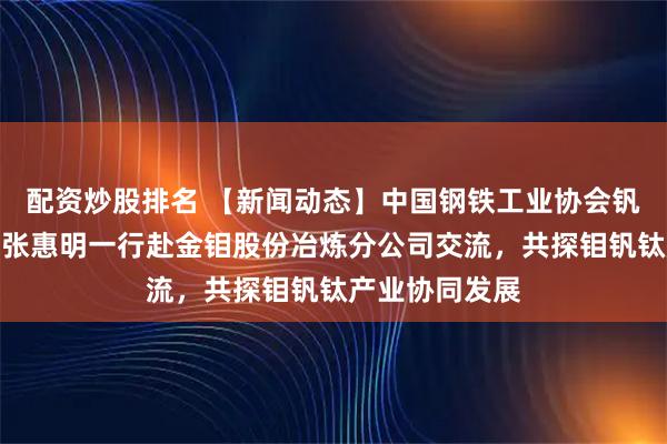配资炒股排名 【新闻动态】中国钢铁工业协会钒钛分会秘书长张惠明一行赴金钼股份冶炼分公司交流，共探钼钒钛产业协同发展